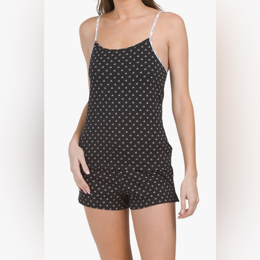 Calvin Klein Pajama 2 Piece Set Logo Cotton Stretch Size Small